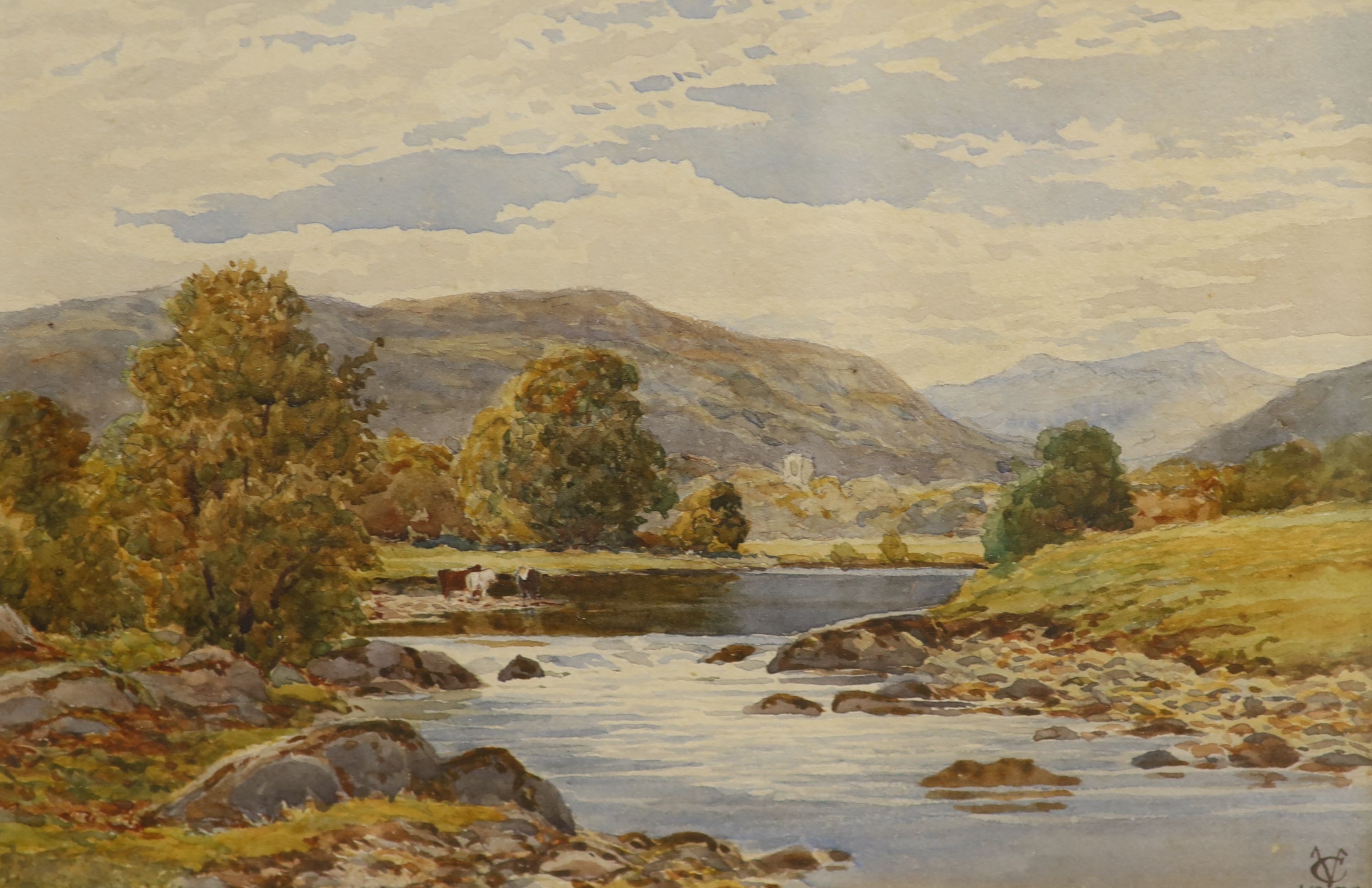 George Vicat Cole, R.A. (1833-1893), pair of watercolours, River landscapes, signed and dated 1879, 16 x 24cm